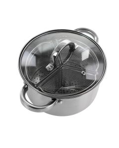 Oster Sangerfield 5 Piece 4 Quart Stainless Steel Dutch Oven with Lid and 3-Section Dividers