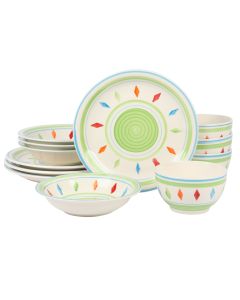 Gibson Home Heidy 12 Piece Durastone Dinnerware Set